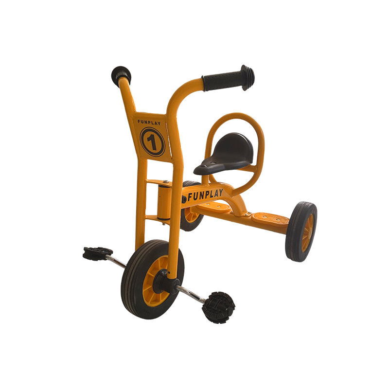 galvanized steel tandem kids tricycle with rear passenger platform for schools and playgrounds-CJ8009A