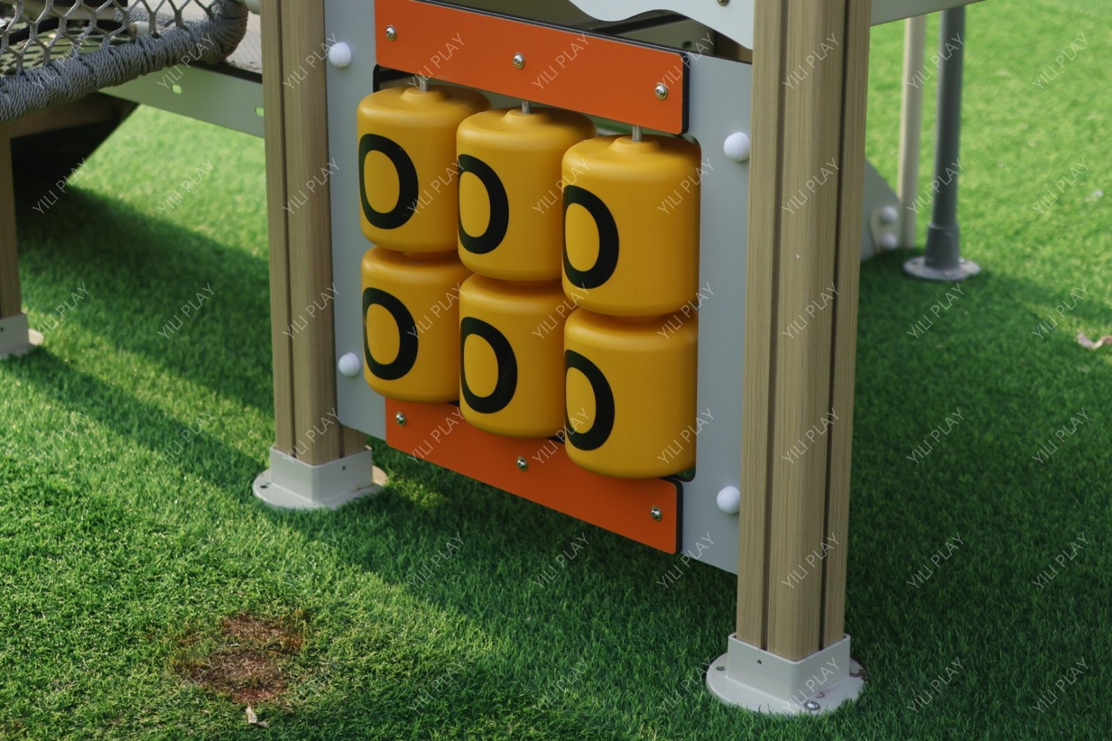 HPL outdoor playground set with aluminum posts, slides, and rope bridges EN1176 certified