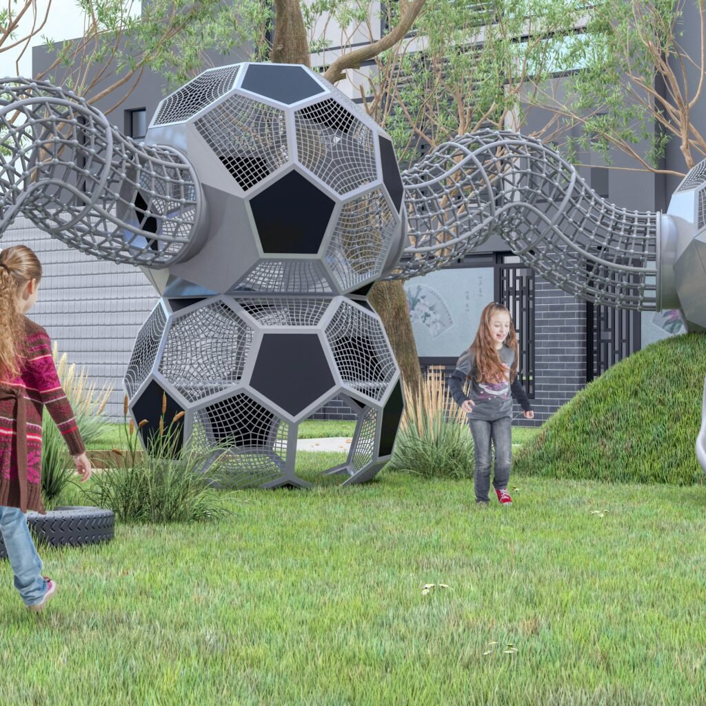 Galvanized Steel Outdoor Playground Equipment | Modern Climbing Nets & EN1176 Certified