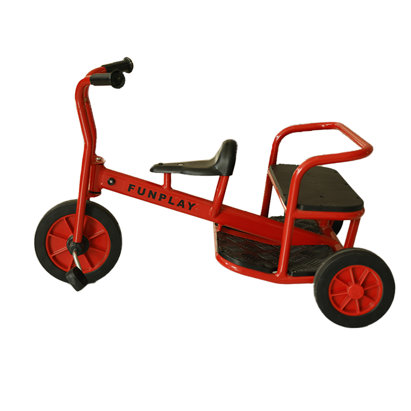 galvanized steel tandem kids tricycle with rear passenger platform for schools and playgrounds-CJ67100