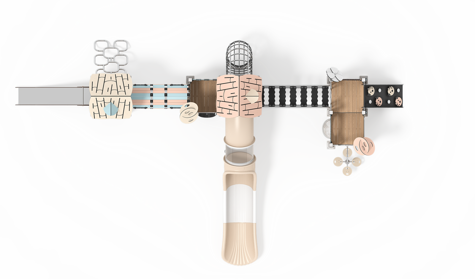 HPL and PE board playground with slides and climbing tunnel EN1176 certified