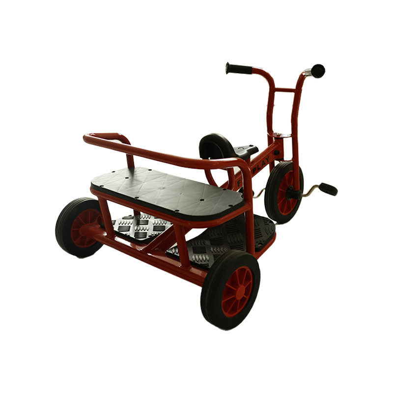 galvanized steel tandem kids tricycle with rear passenger platform for schools and playgrounds-CJ67100