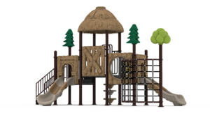 rotomolded plastic outdoor playground forest series with 114mm platforms and posts