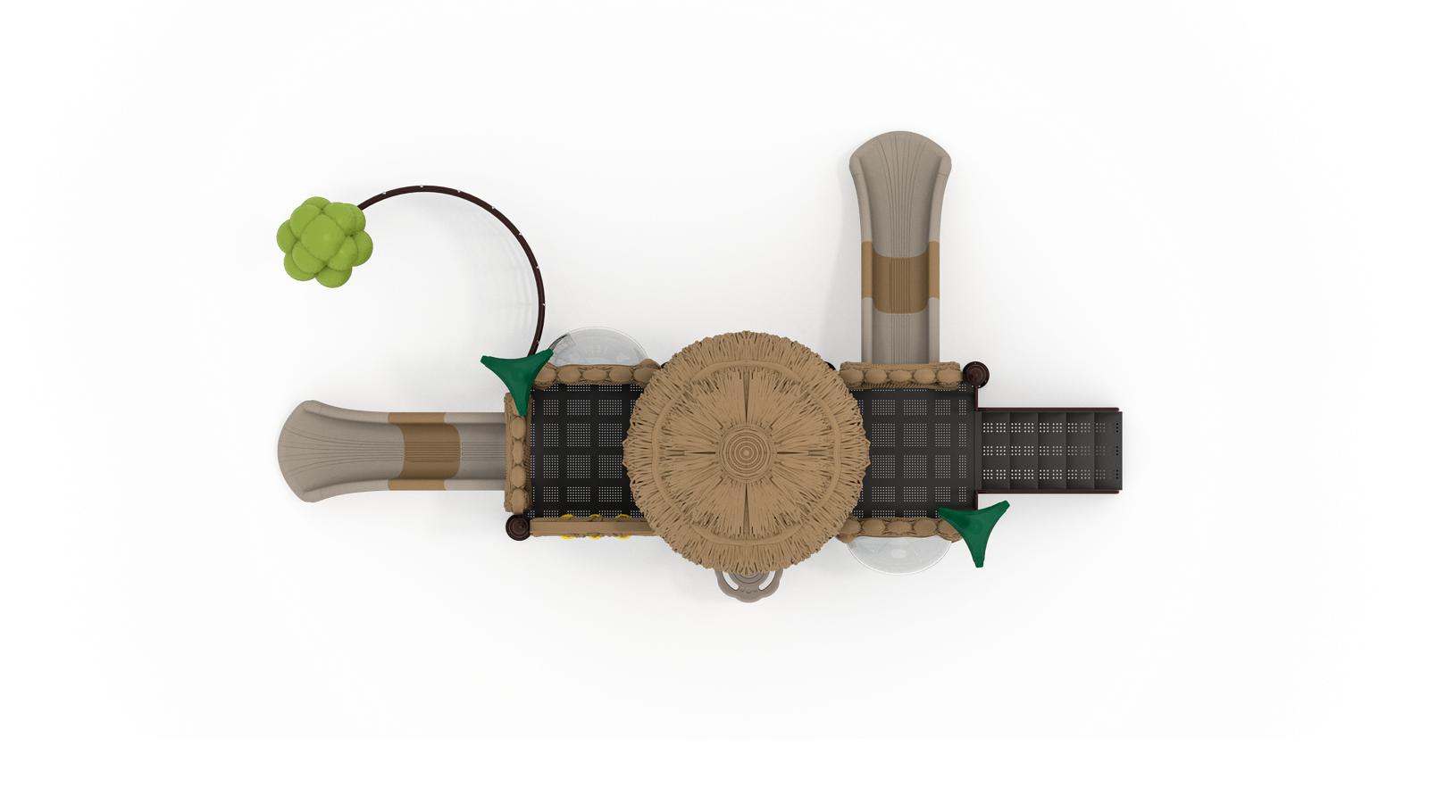 rotomolded plastic outdoor playground forest series with 114mm platforms and posts