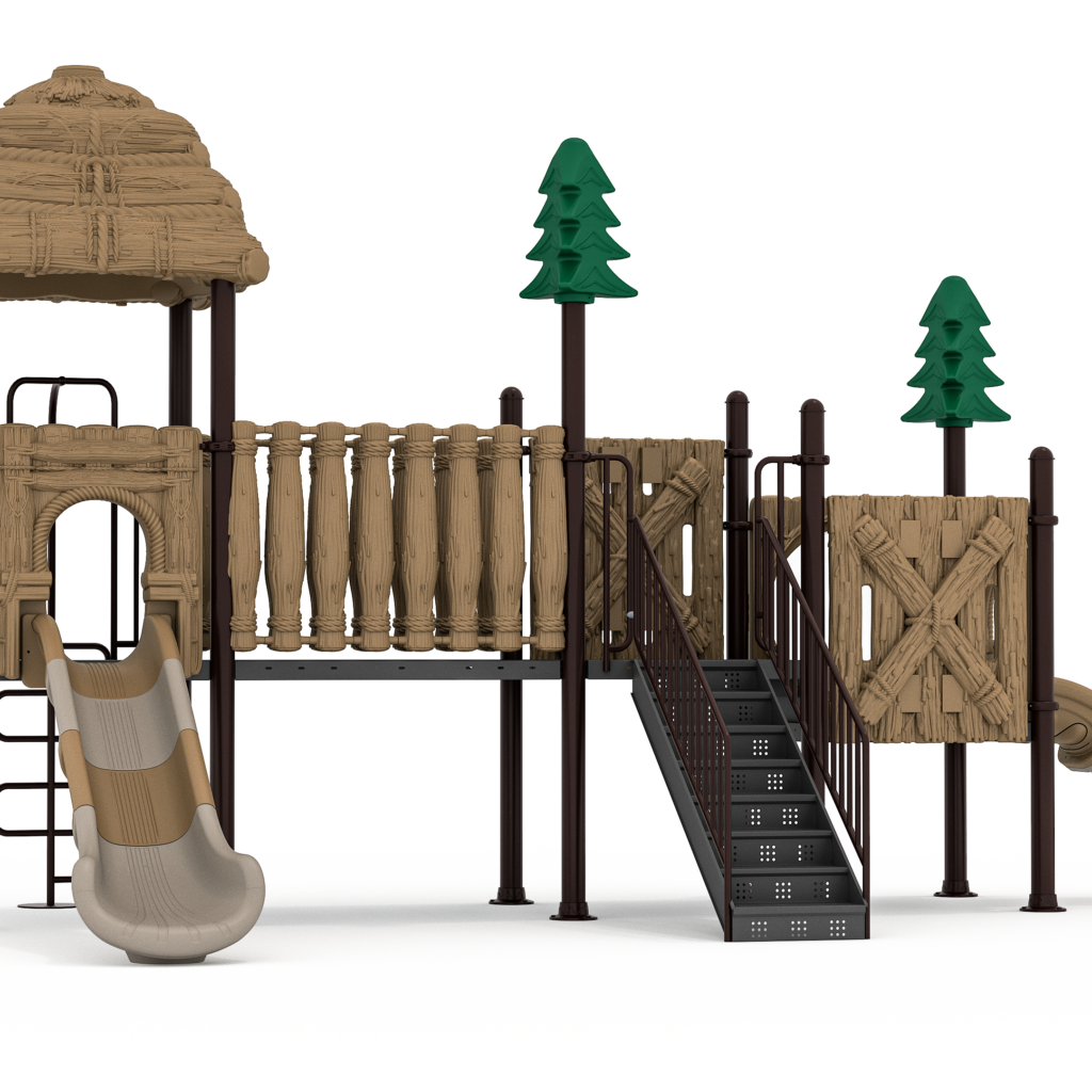 forest series rotomolded plastic outdoor playground with 114mm posts and coated platforms