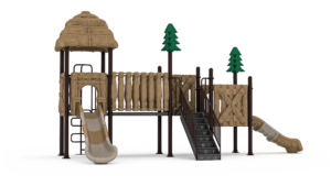 forest series rotomolded plastic outdoor playground with 114mm posts and coated platforms