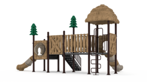 forest series rotomolded plastic outdoor playground with 114mm posts and coated platforms