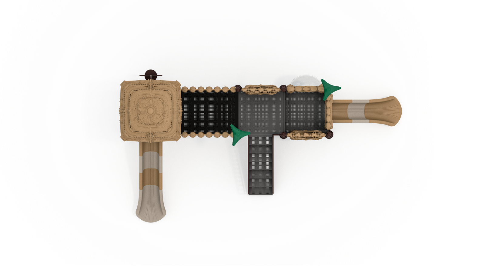 forest series rotomolded plastic outdoor playground with 114mm posts and coated platforms