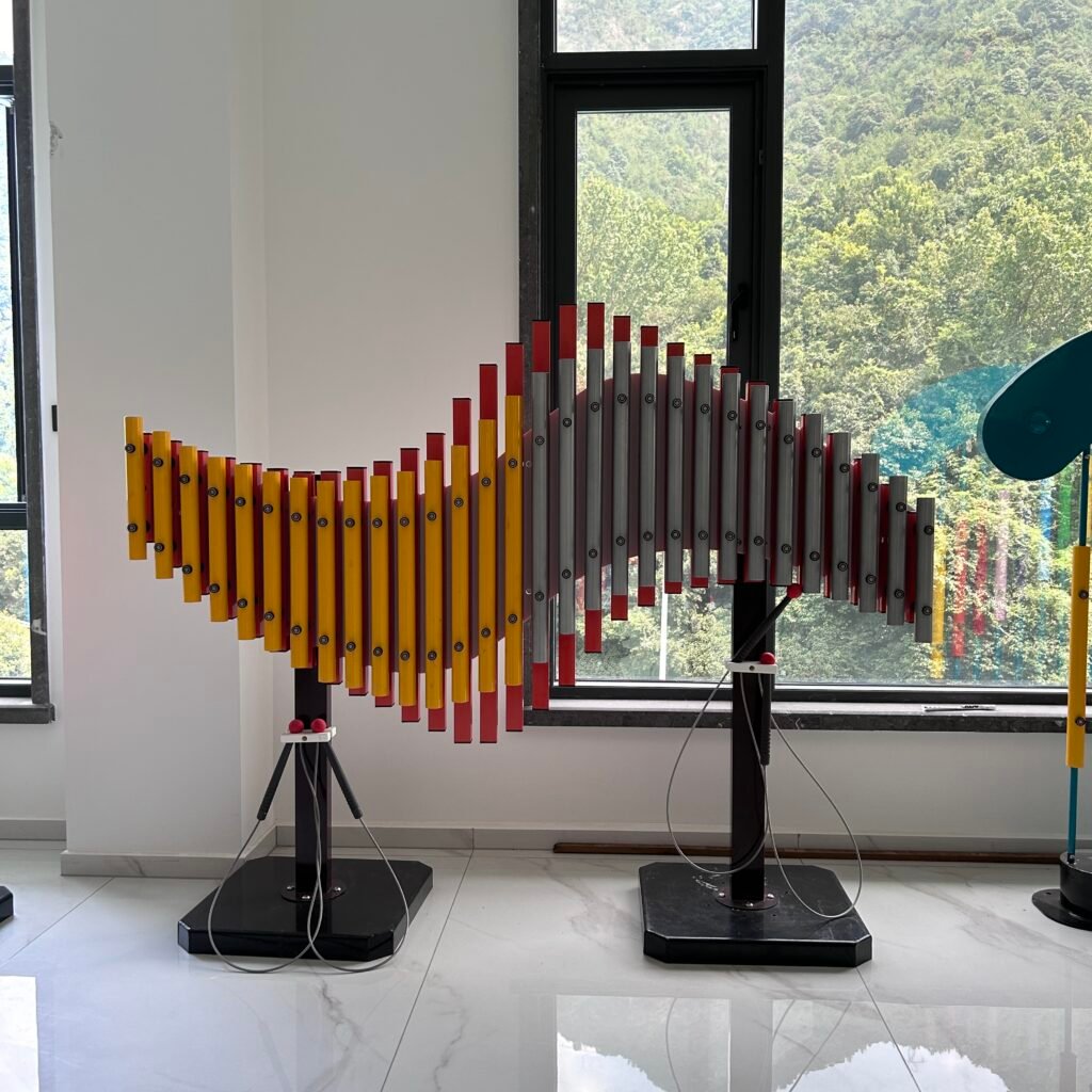 stainless steel and aluminum outdoor percussion instrument size 180×16×136 cm for playgrounds and parks