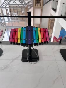 outdoor rainbow percussion instrument with alloy aluminum keys and 304 stainless steel frame for playgrounds