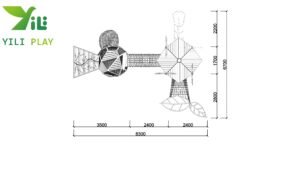 plastic wood birdcage outdoor playground equipment with climbing nets tunnels and slides EN1176 certified