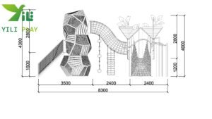 plastic wood birdcage outdoor playground equipment with climbing nets tunnels and slides EN1176 certified
